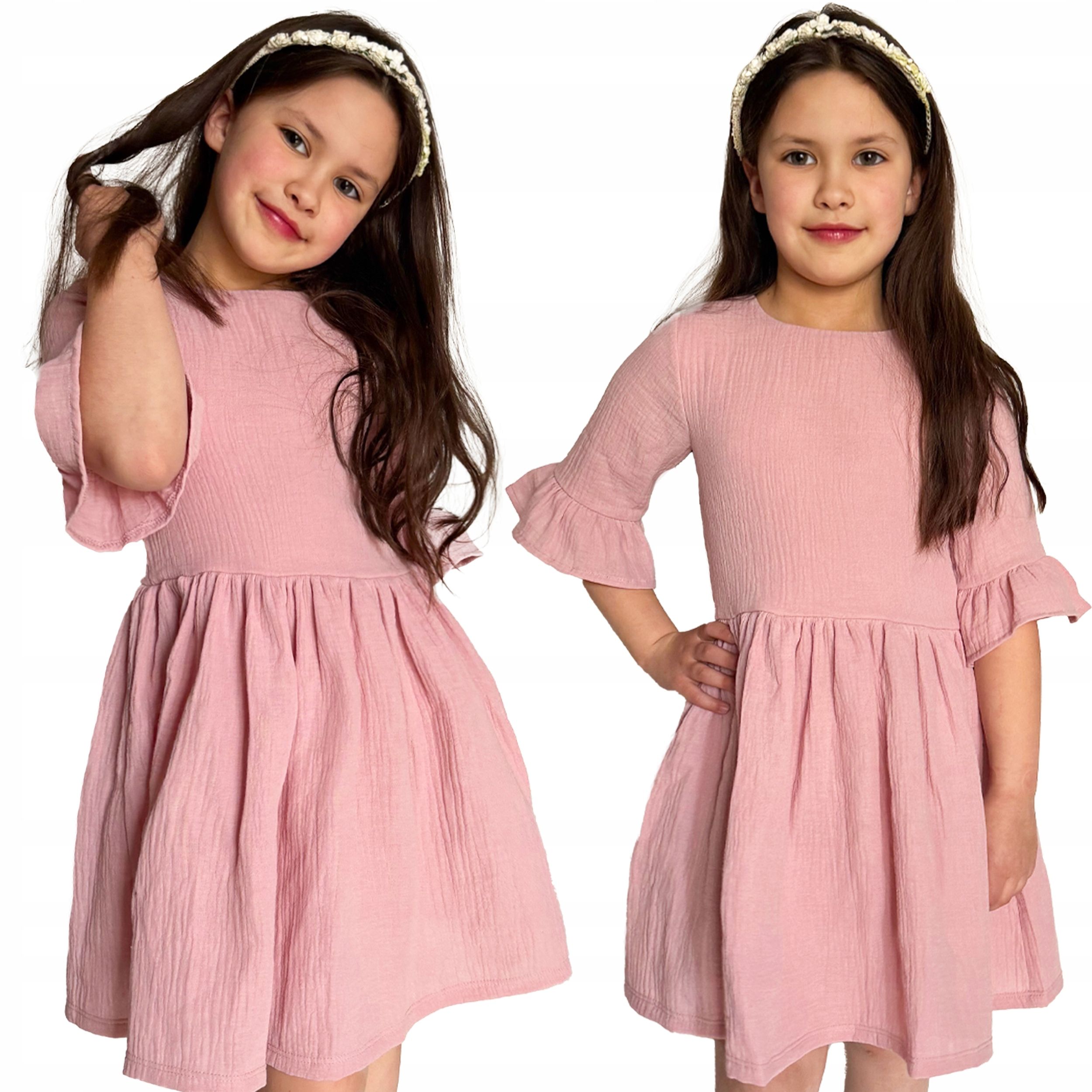  Rosa sommerkleid für den sommer musselin muslinu für mädchen bella 134 baya