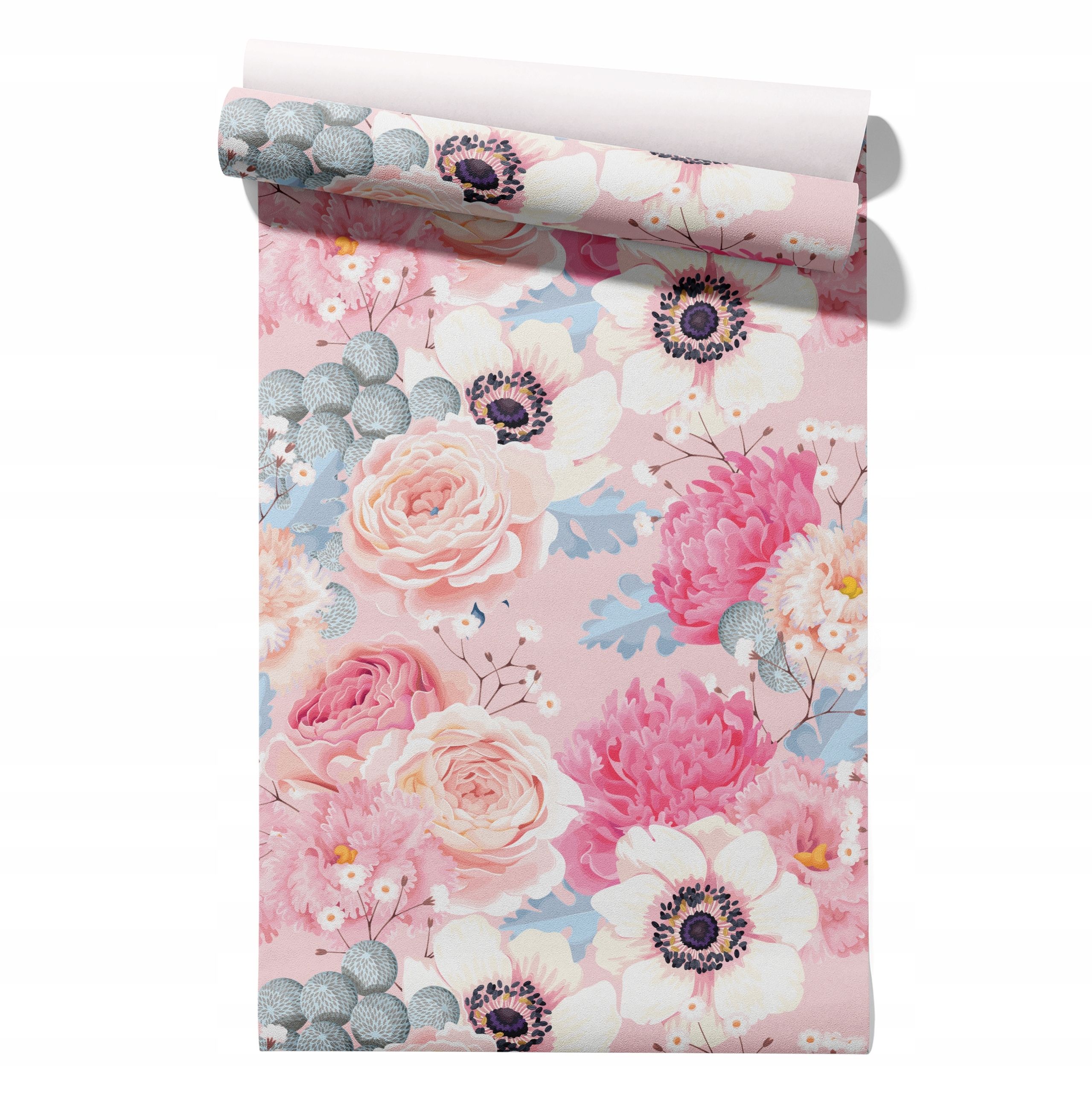  Wallpaper non-woven fabric pastel cherries wallpaper in a roll 50cm x 6,1mb