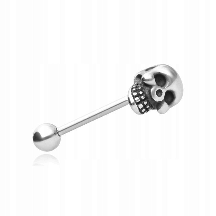  Zungenpiercing schwarze farbe schädel 1,6/16/5