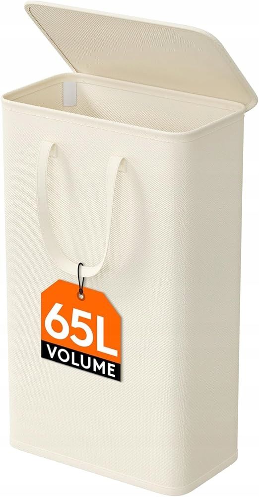  Šaurs liels veļas moma / rotaļlietas ar vāku pelēks 65l