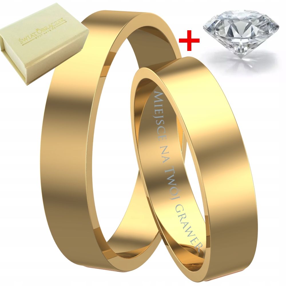  Klassisch trauring aus gold prüfen 585 flach 3 mm + diamant kostenlos + gravur