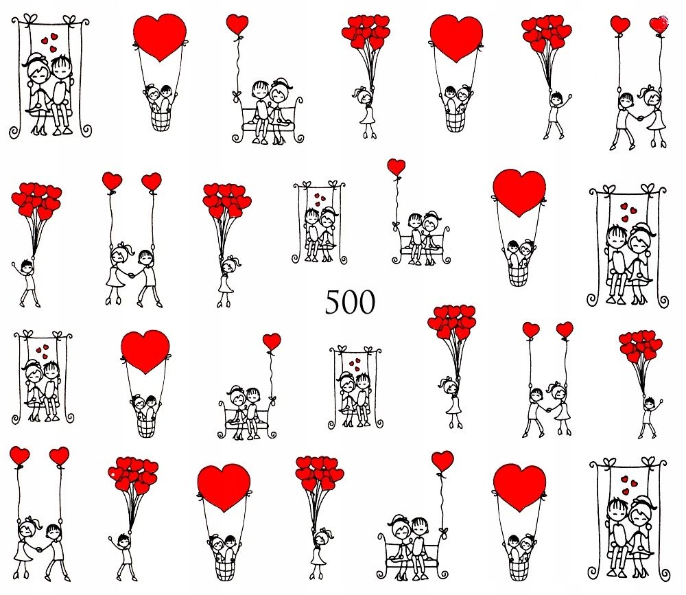  Water nail stickers for nails rainbows, mouth, pride, cigarette - nr 1011