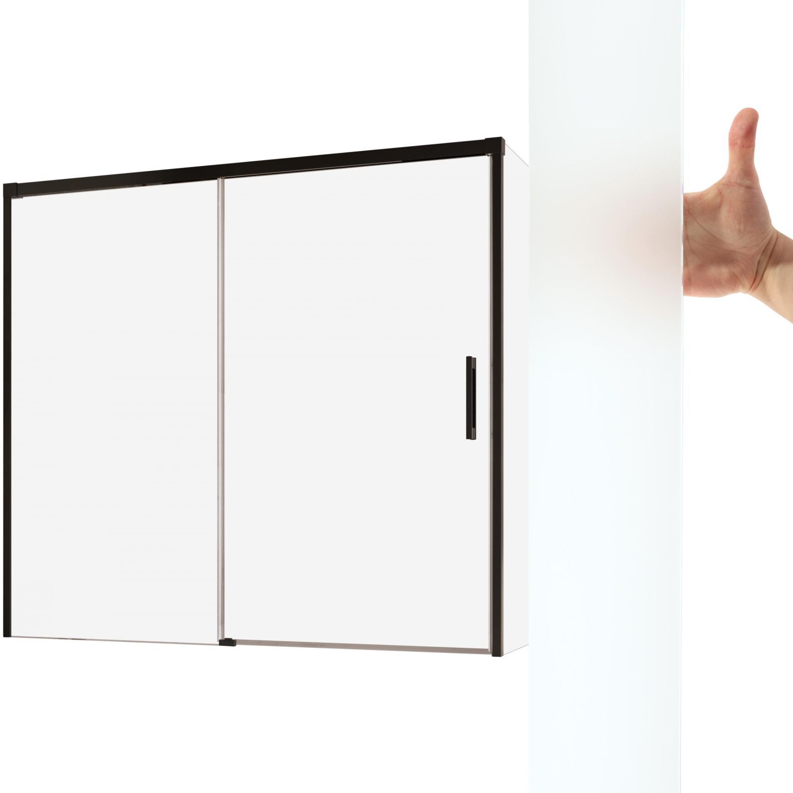  Badezimmerwand glas schwarz 140x80 l graphitfarbe + reinigungsschaum dämmerung