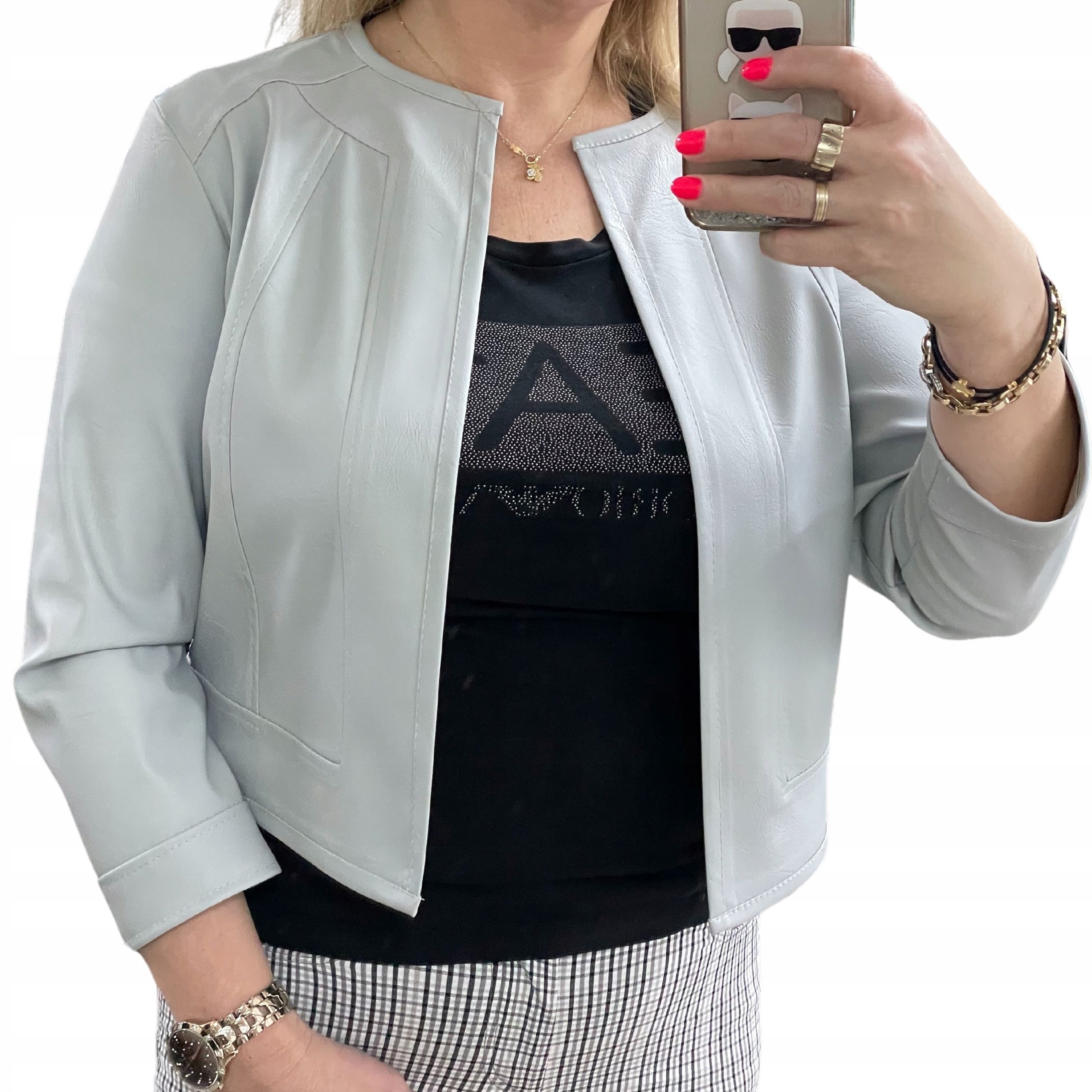  Modisch bolero-jacke bikerjacke gegeben öko-leder weiß nr. 40