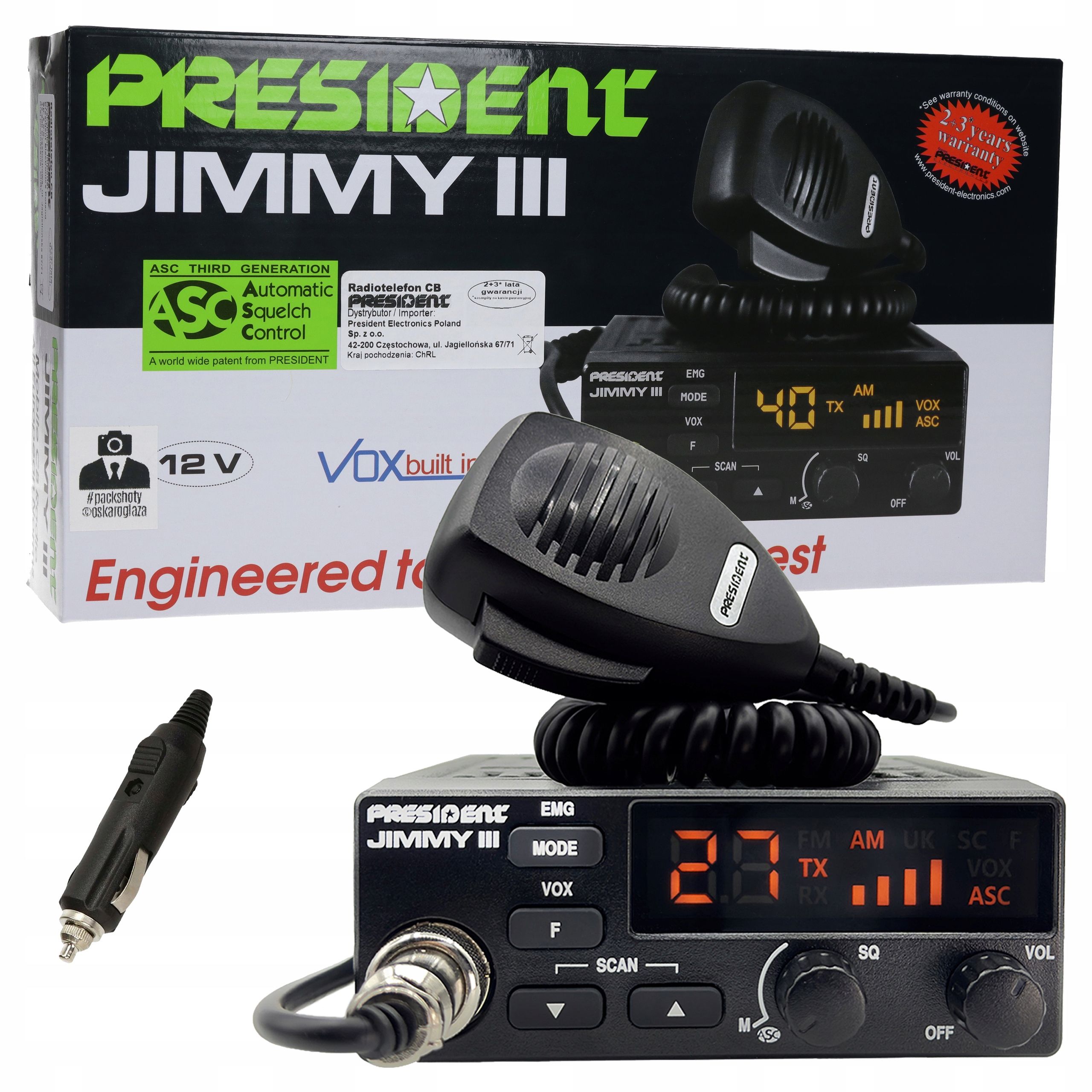  Malý malý cb radio president bill 2 ii mini asc nejmenší zástrčka a6p