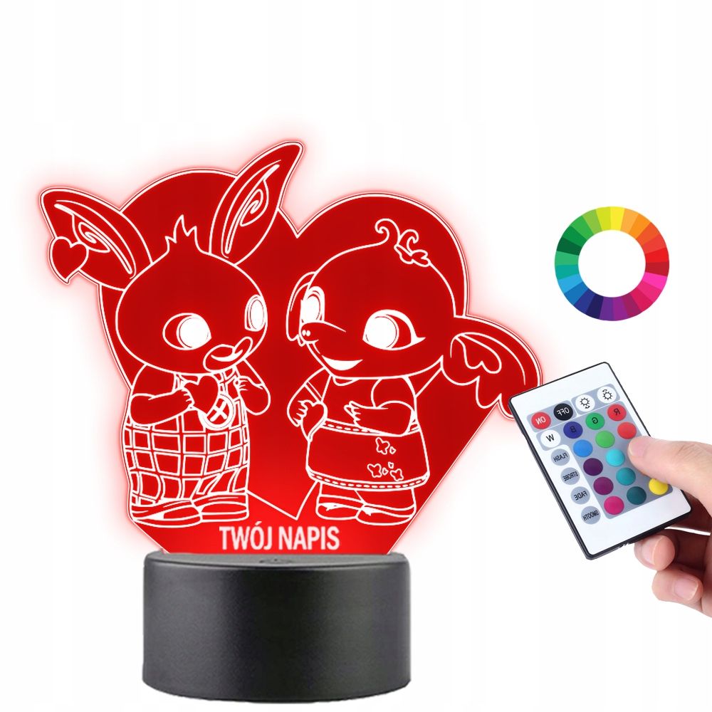  Lambipirn klaasi peal muinasjutt bing elevant sula 3d led rgb + kaugjuhtimispult 16 värv
