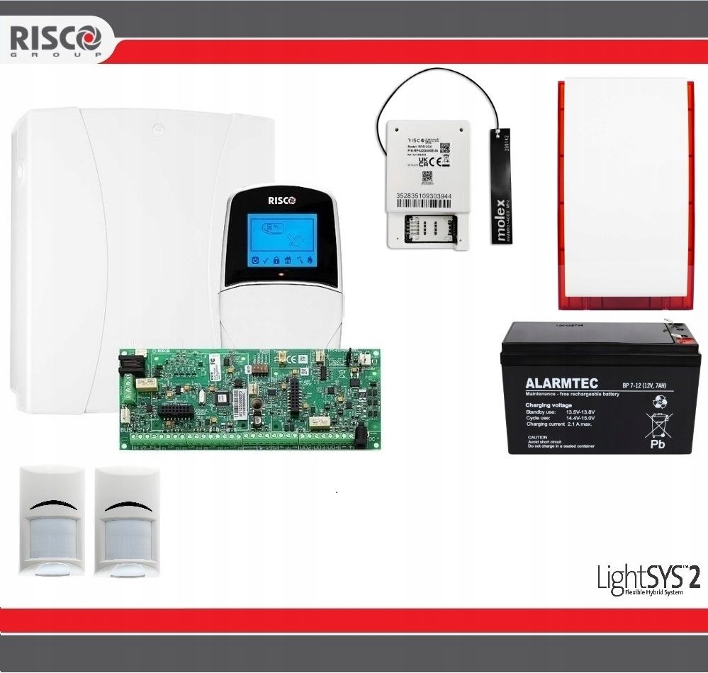  Alarmsüsteem lightsys 2 risco komplekt 15x pir bosch koduks poeks ettevõtted