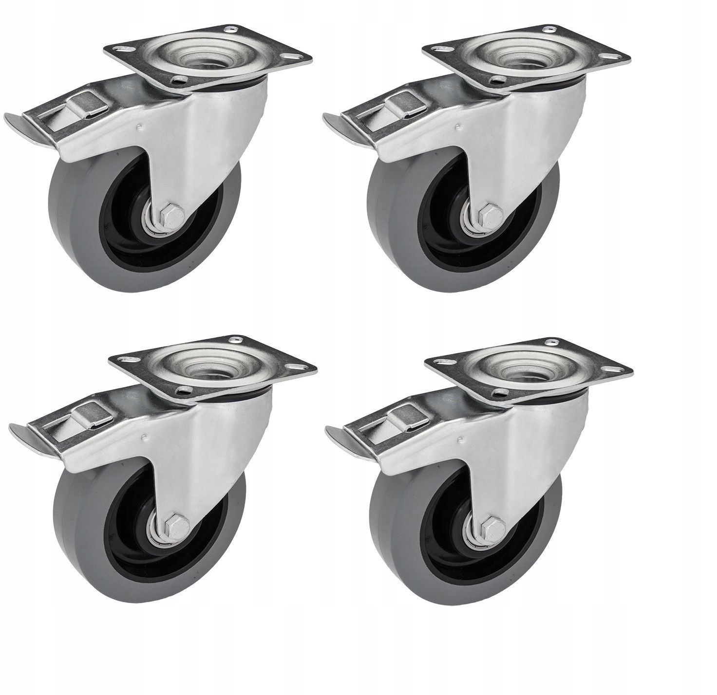  Screw-on wheels 100mm 4 pcs. approved on hole 600kg ball bearing wheel