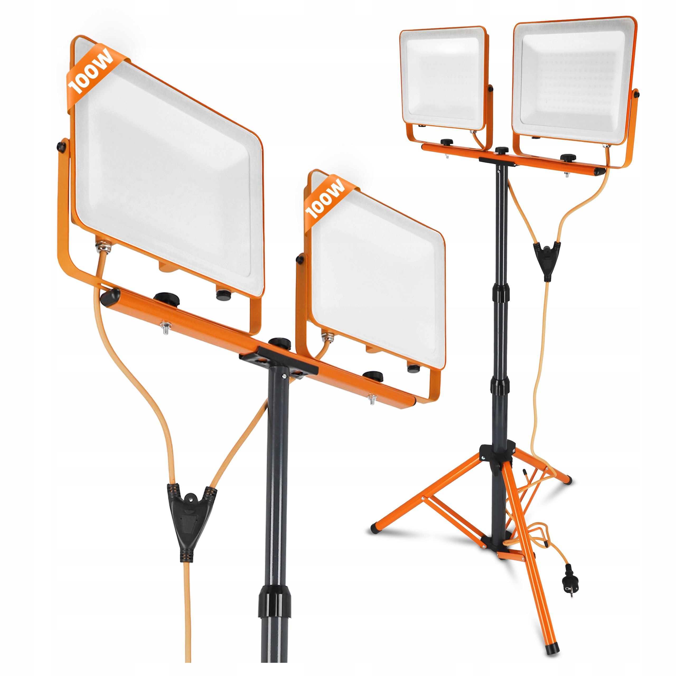 Led halogen stand construction spotlight 2x 50w 11000lm lamp on a stand