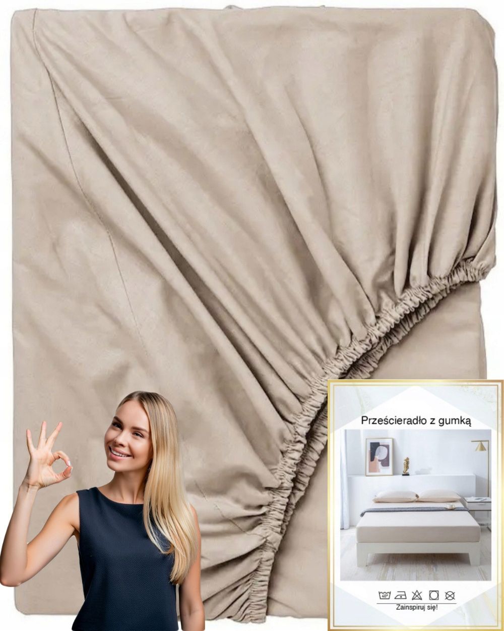  Puuvillane lina pehme kummiga premium 200x220 värvus pistaatsia