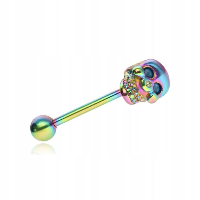  Zungenpiercing schwarze farbe schädel 1,6/16/5
