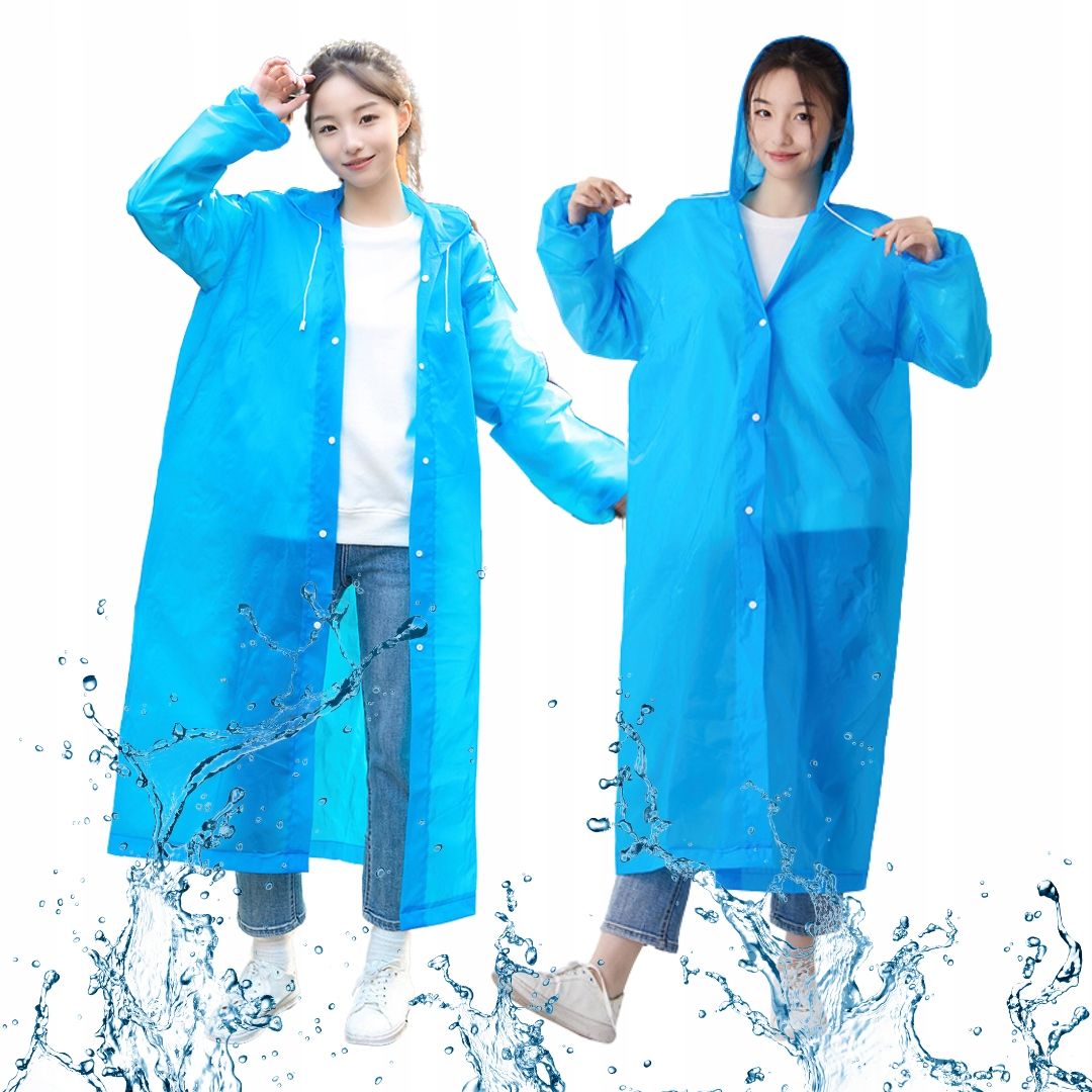  Raincoat with hood detachable cape universal grey