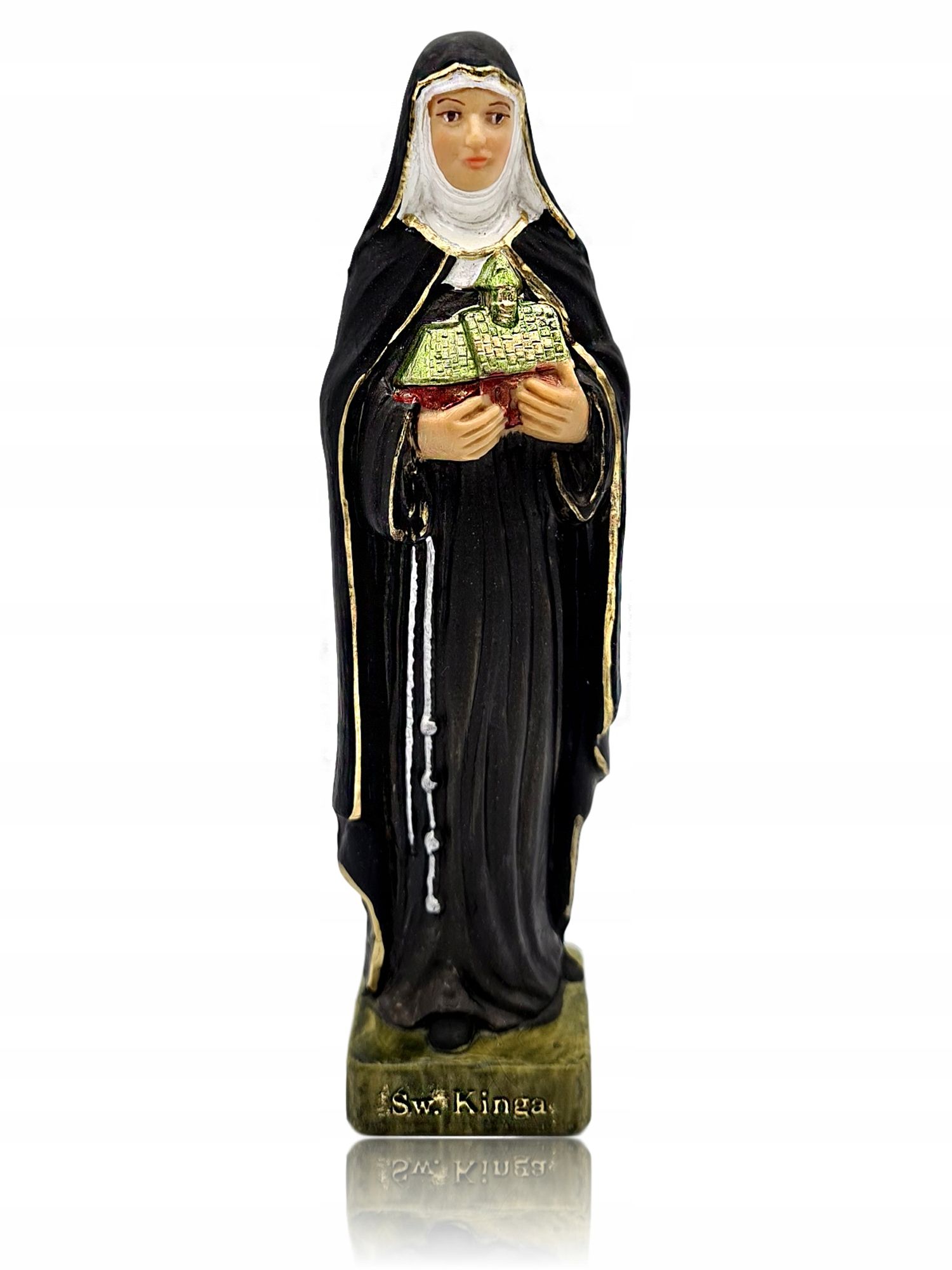  Figur sw. michal archaniol mit gargano 13,5 cm, farbe, manuell bemalt