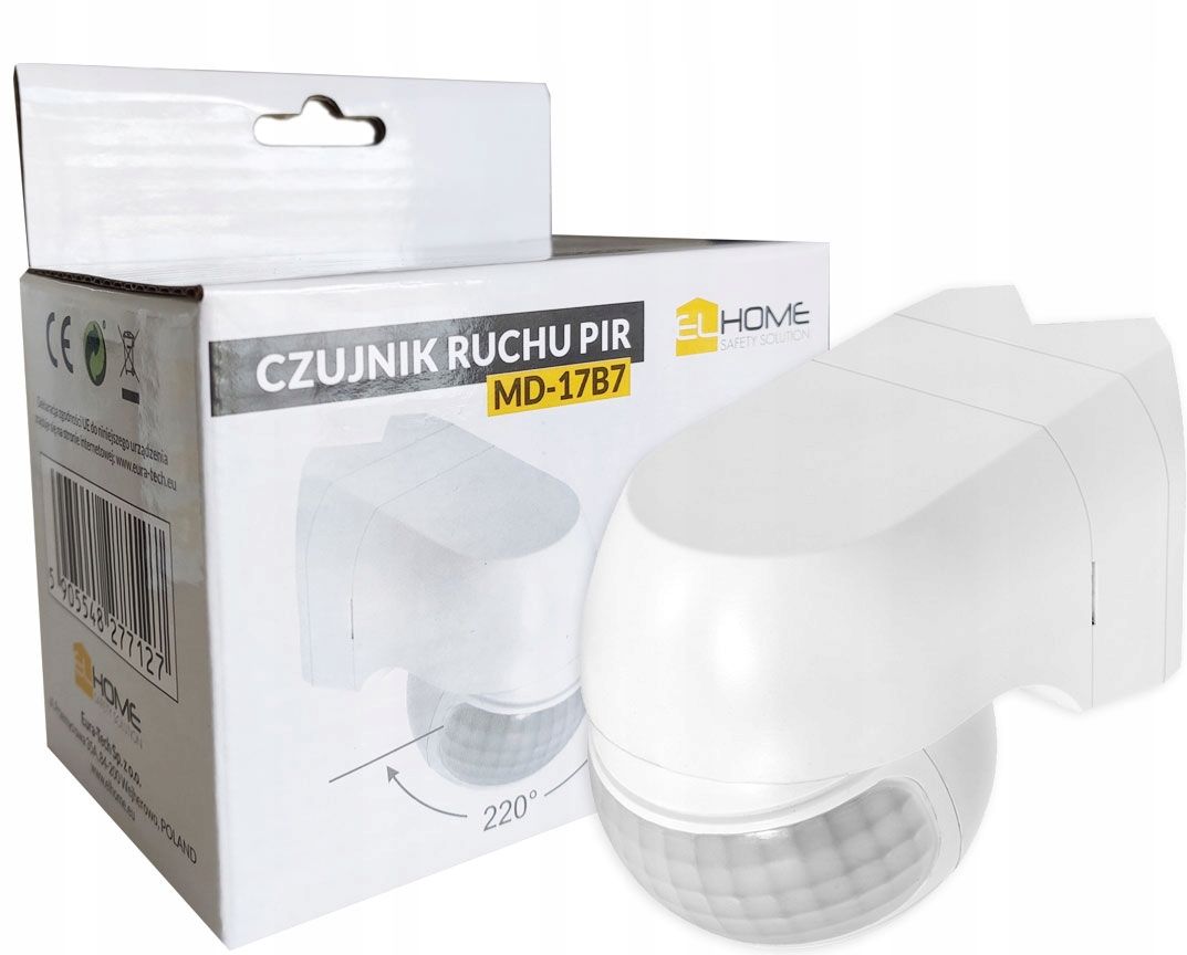  Judesio jutiklis pir išorinis sieninis 1200w juodas