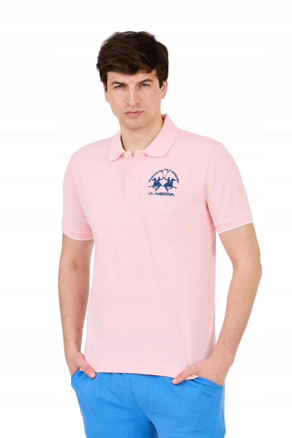  La martina gelb polo mit einem großen logo m