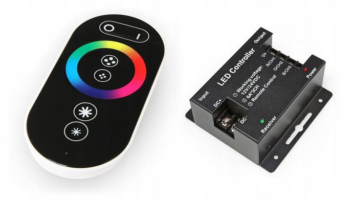  Valdiklio valdymo pultelis juostų led rgb 12a ovalas juodas 61023