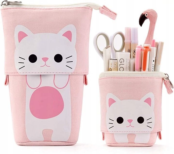  Federmäppchen für die schule 3d katze für ein mädchen weich kätzchen rosa kosmetik