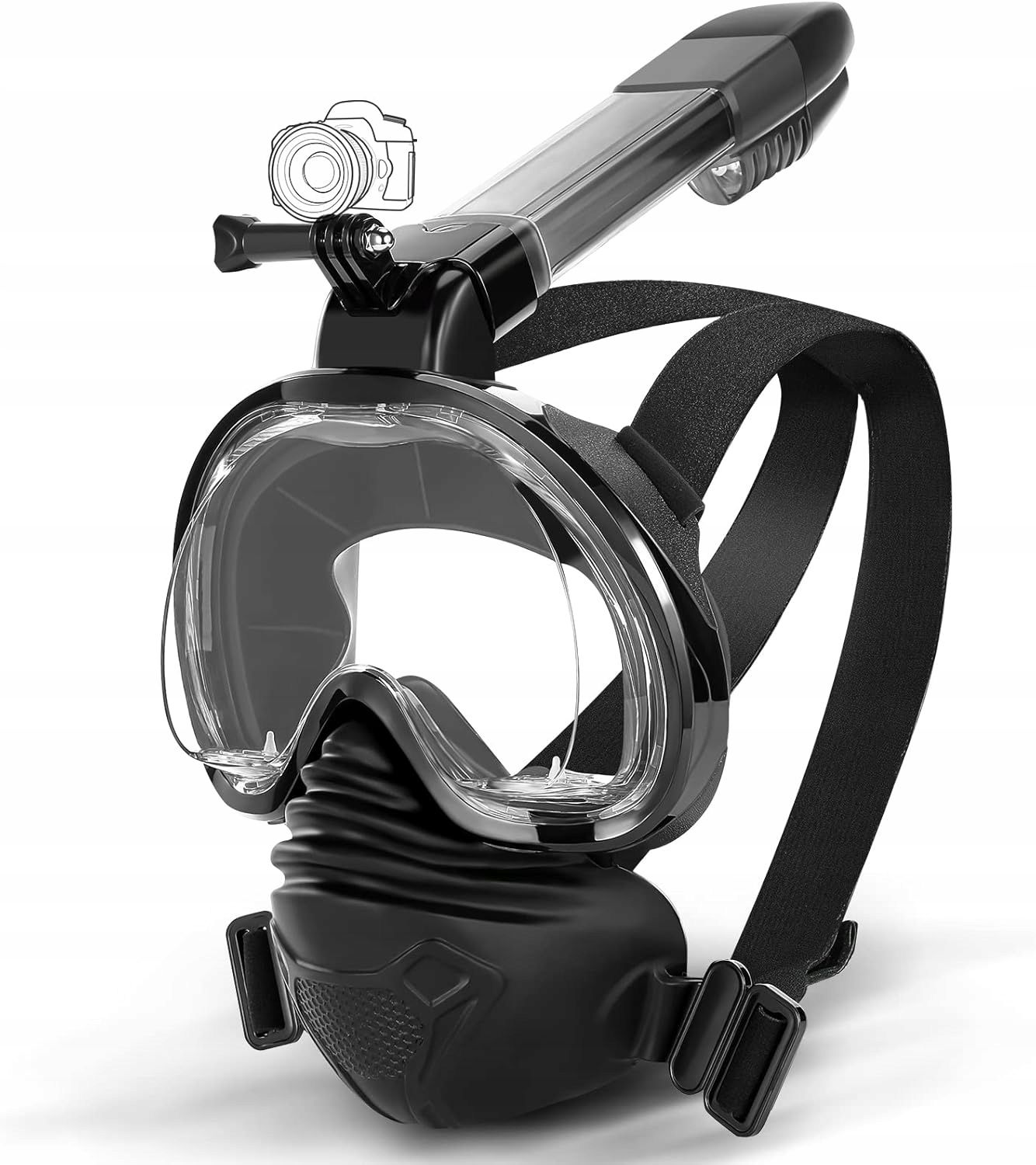  Maska niršanai immex l/xl melna krāsa uz snorkellingu tfo-08