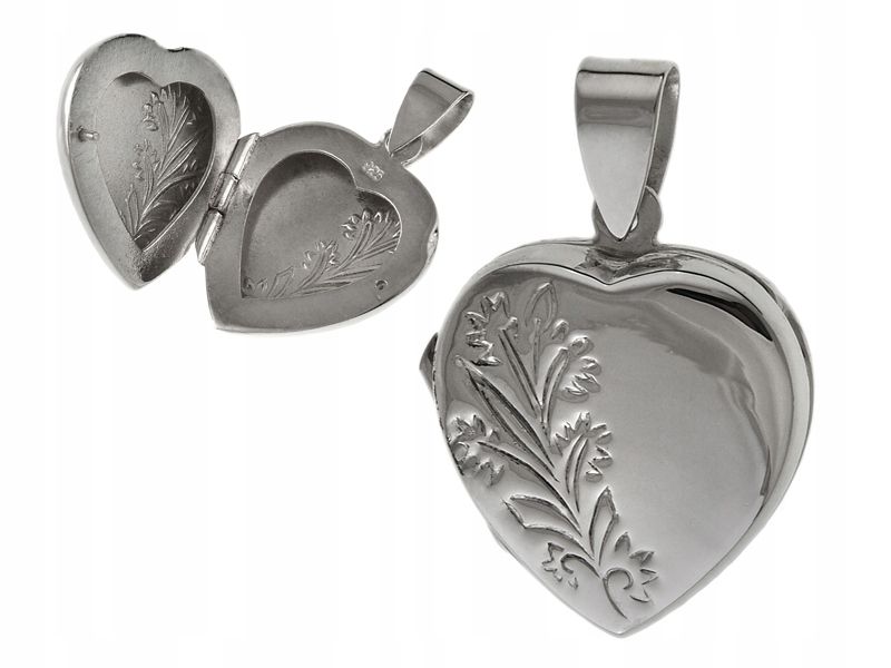  Necklace box opening pendant oval equal opening silver 925 w0251 - 3.2g.