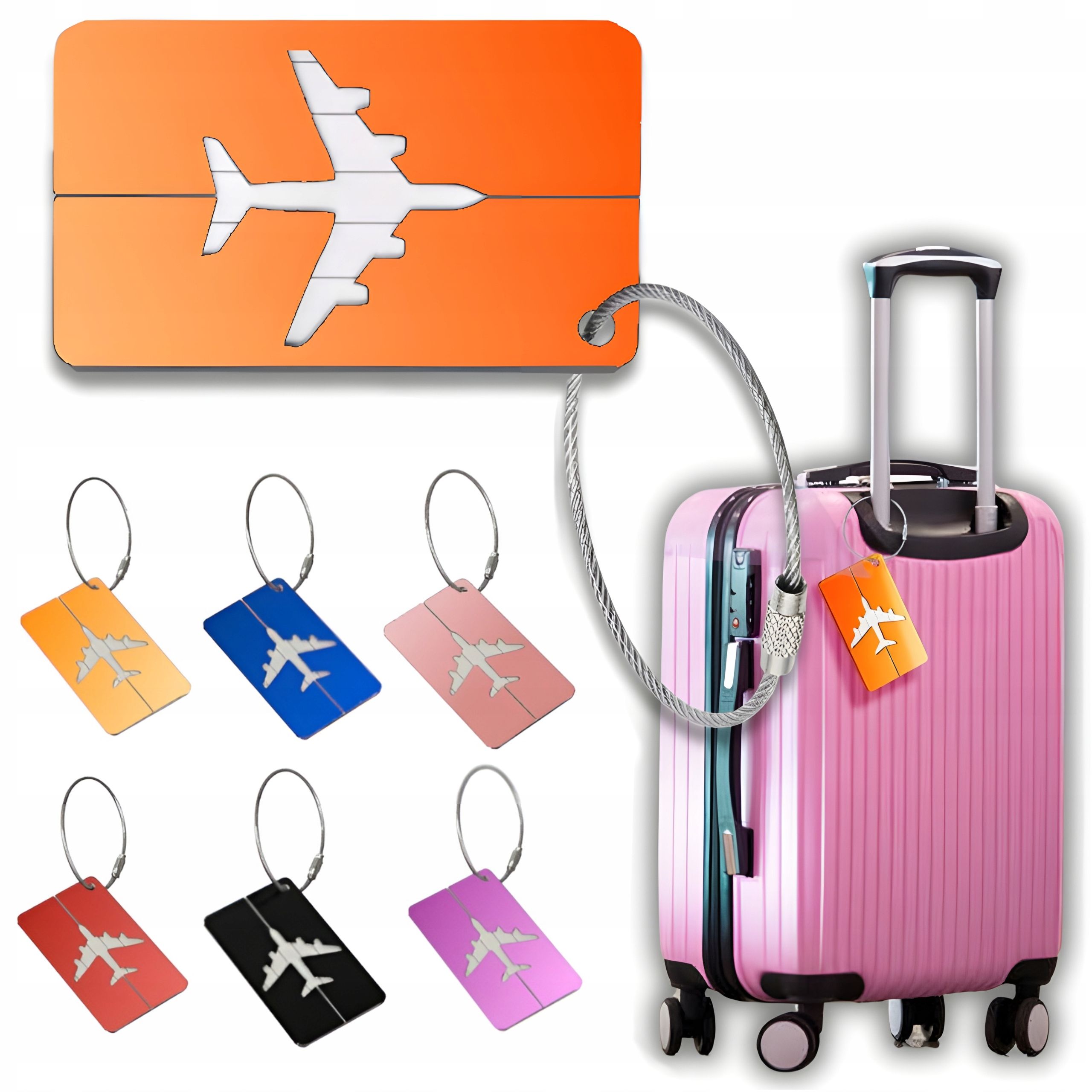  Kennung koffer anhänger für gepäck flugzeug fest - rosa