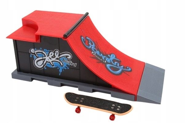  Komplektas fingerboard rampa riedlenčių parkas + riedlentė fb-05-c