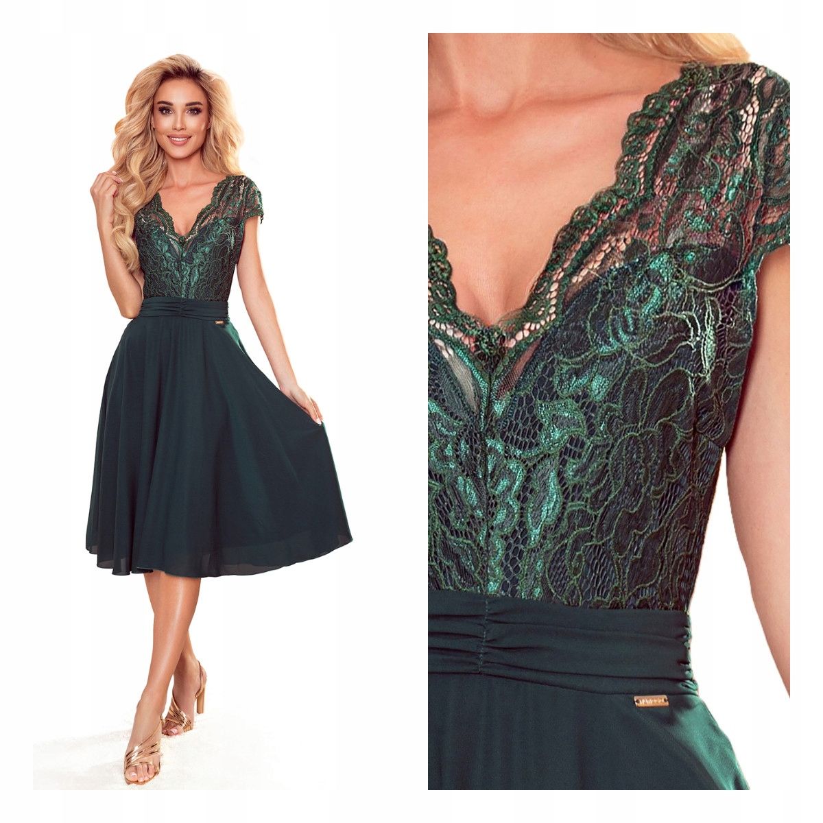  Damenkleid elegant kleid mit ausschnitt i kurz ärmel