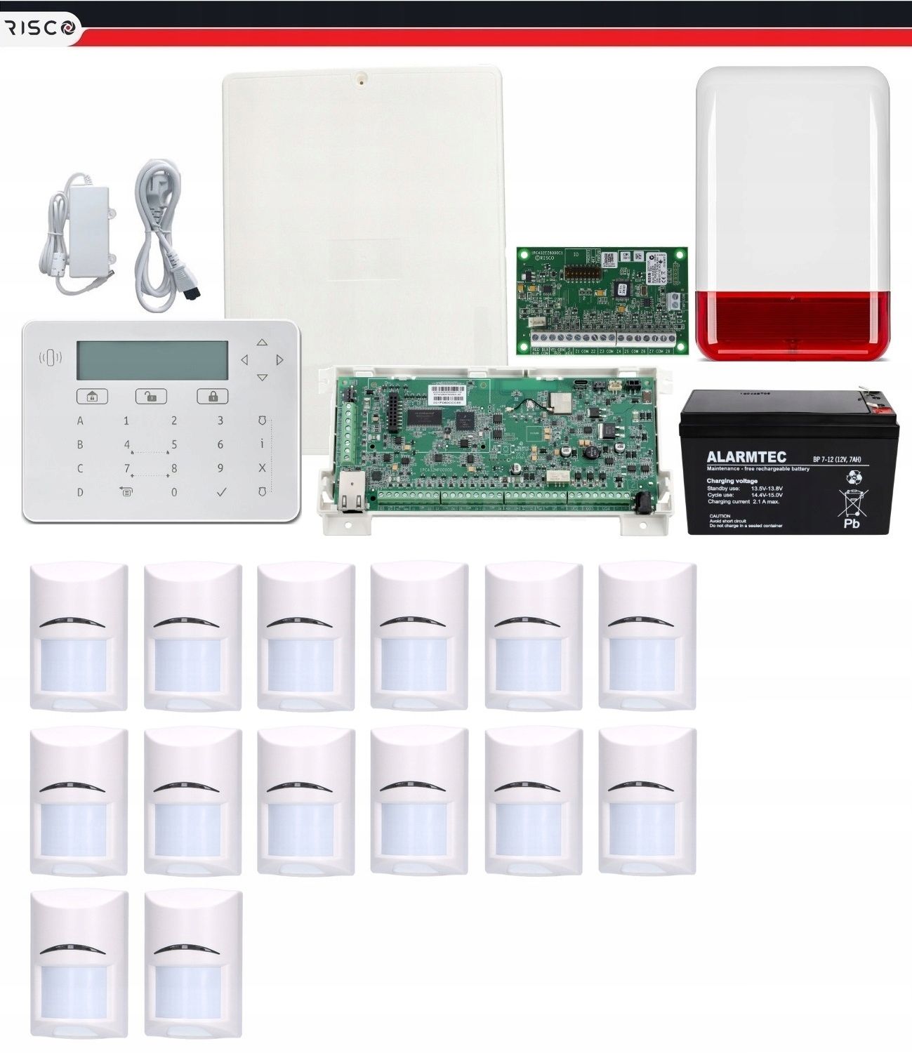  Wireless system alarm lightsys + risco wifi set 7 pir house company