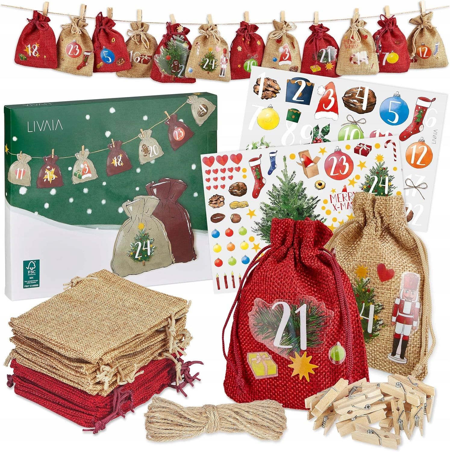  Advent calendar diy christmas eco ecological do it yourself set xxl