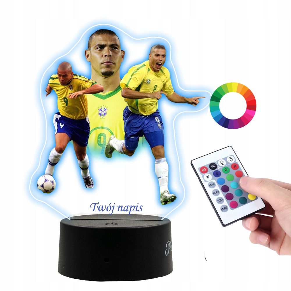  Lemputė ant stiklo lionel messi 3d led rgb + valdymo pultelis 16 spalva