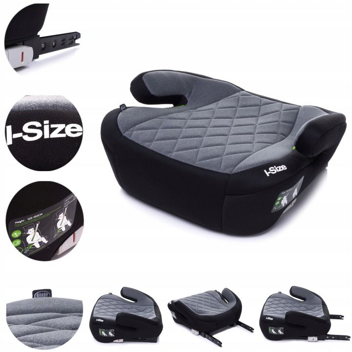  4baby hi-fix isofix 125-150cm autosedačka-posilovač 15-36 kg black