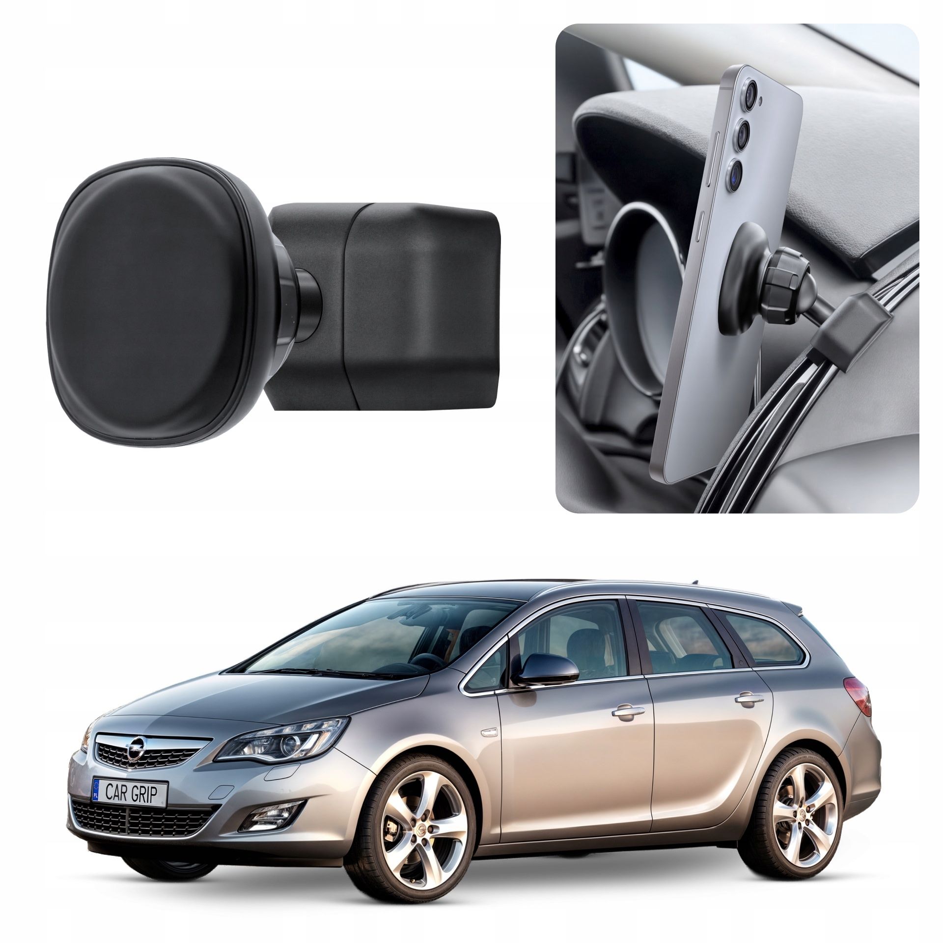  Gravitacinis laikiklis su įkrovimu qc 3.0 į opel astra j (2009-2019)