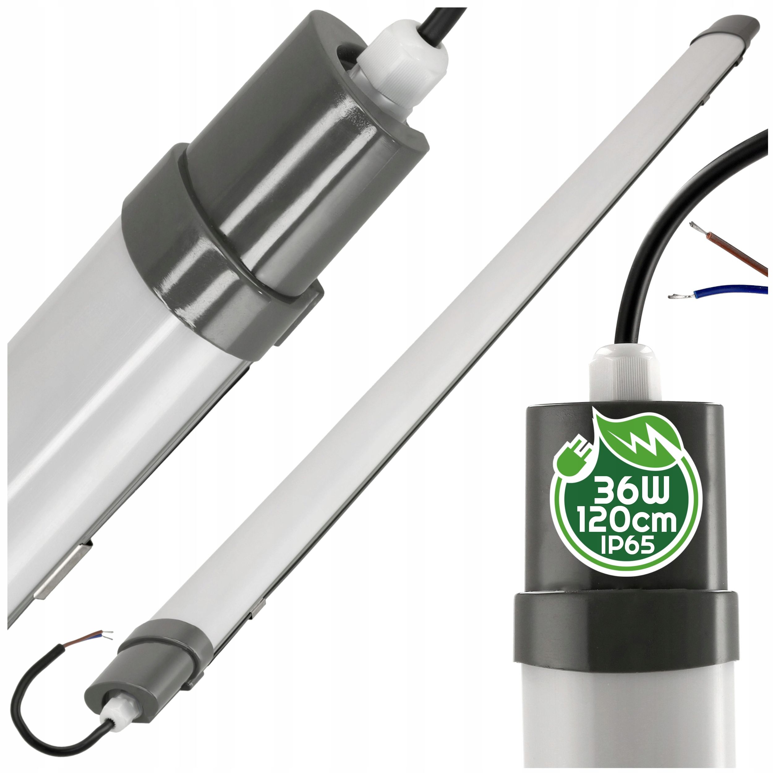  Led lempa 120cm hermetinė plokštė rėmas 36w ip65 garažui dirbtuvės 4500k