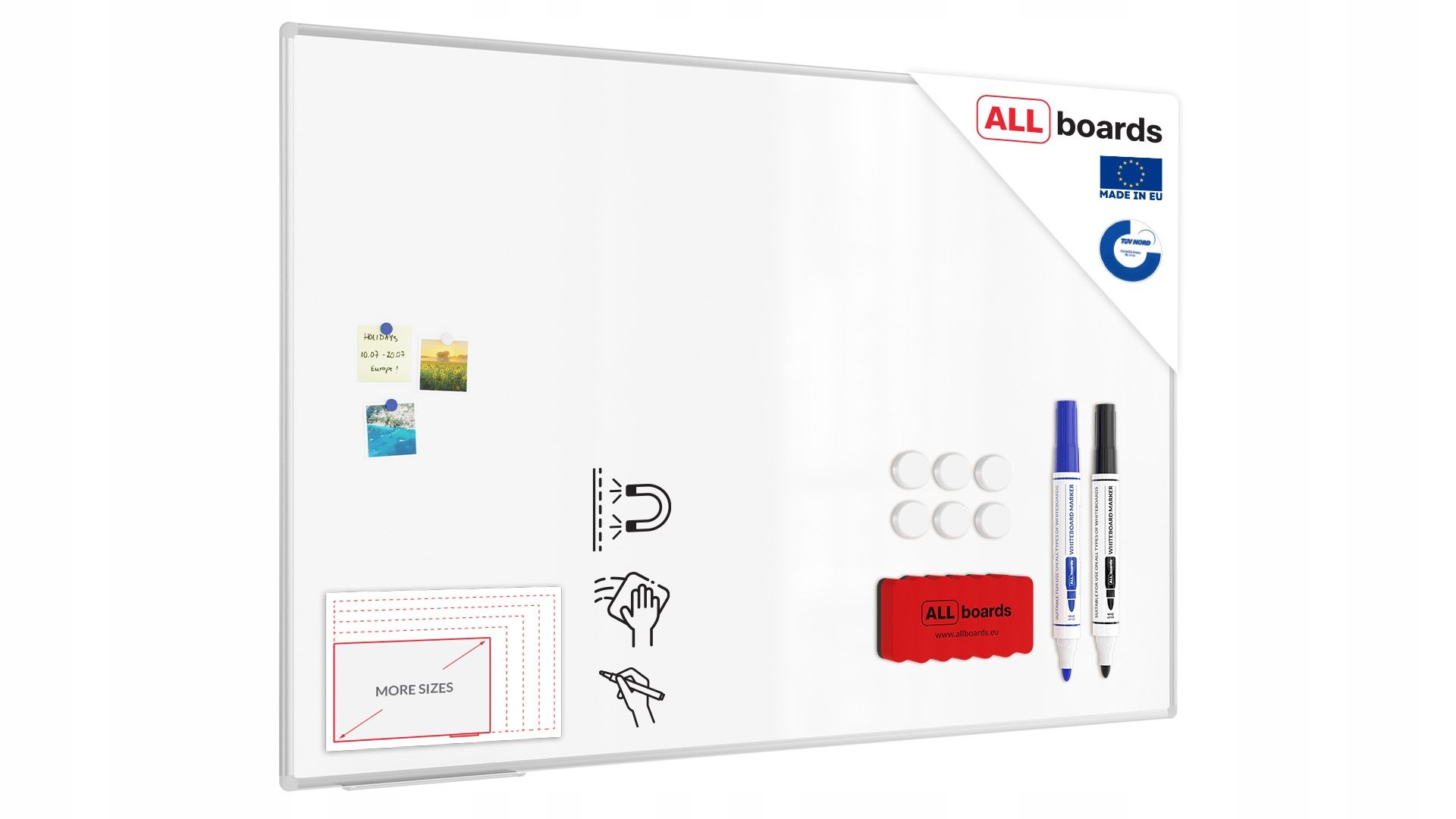  Trockenreinigungsbrett magnetisch slimboard rahmenlos 120x90 cm + kostenlose geschenke