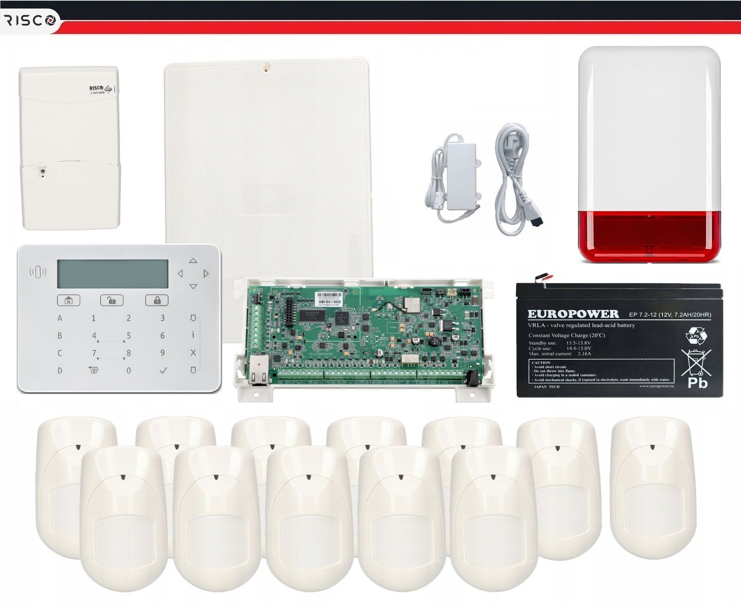  Wireless system alarm lightsys + risco wifi set 7 pir house company