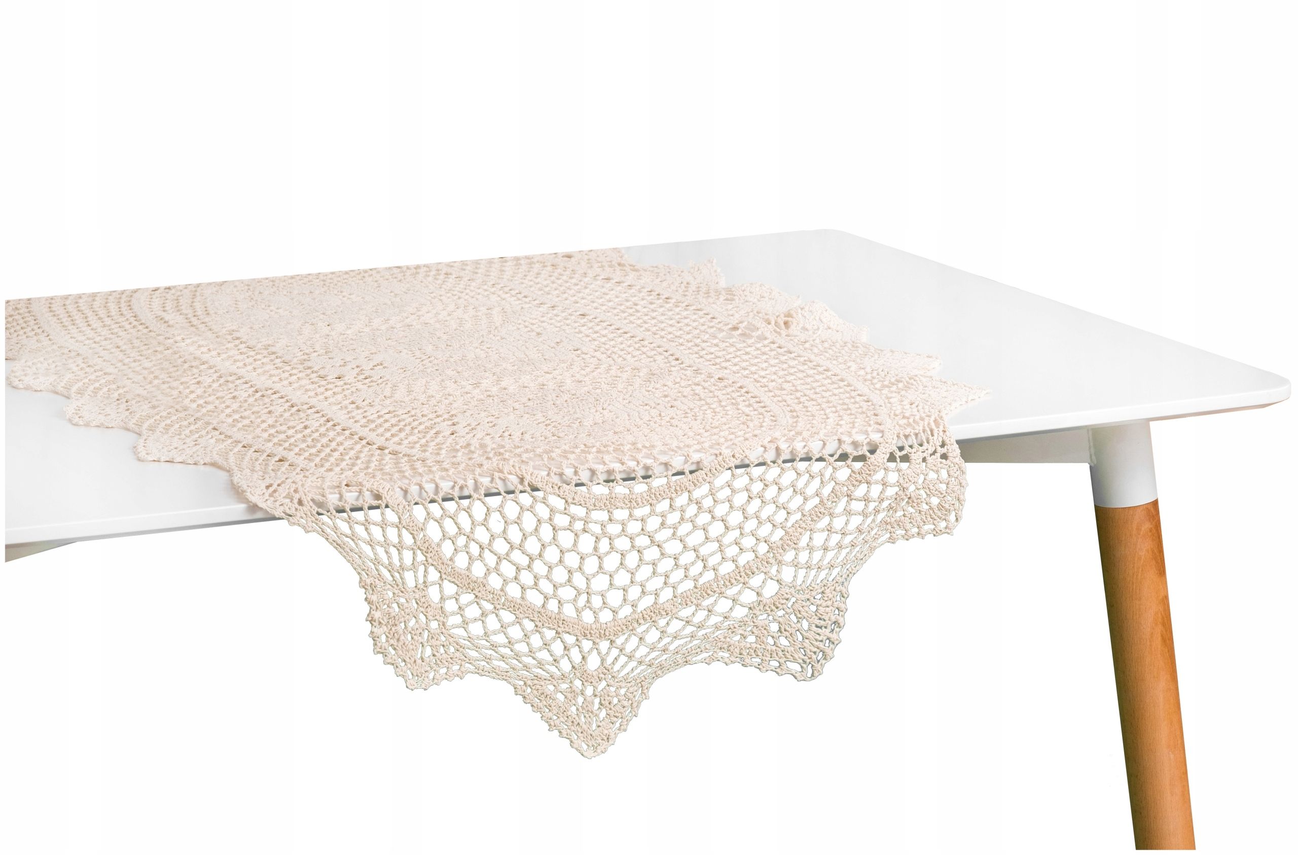  Table runner boho cotton small fish lace 50x100 white