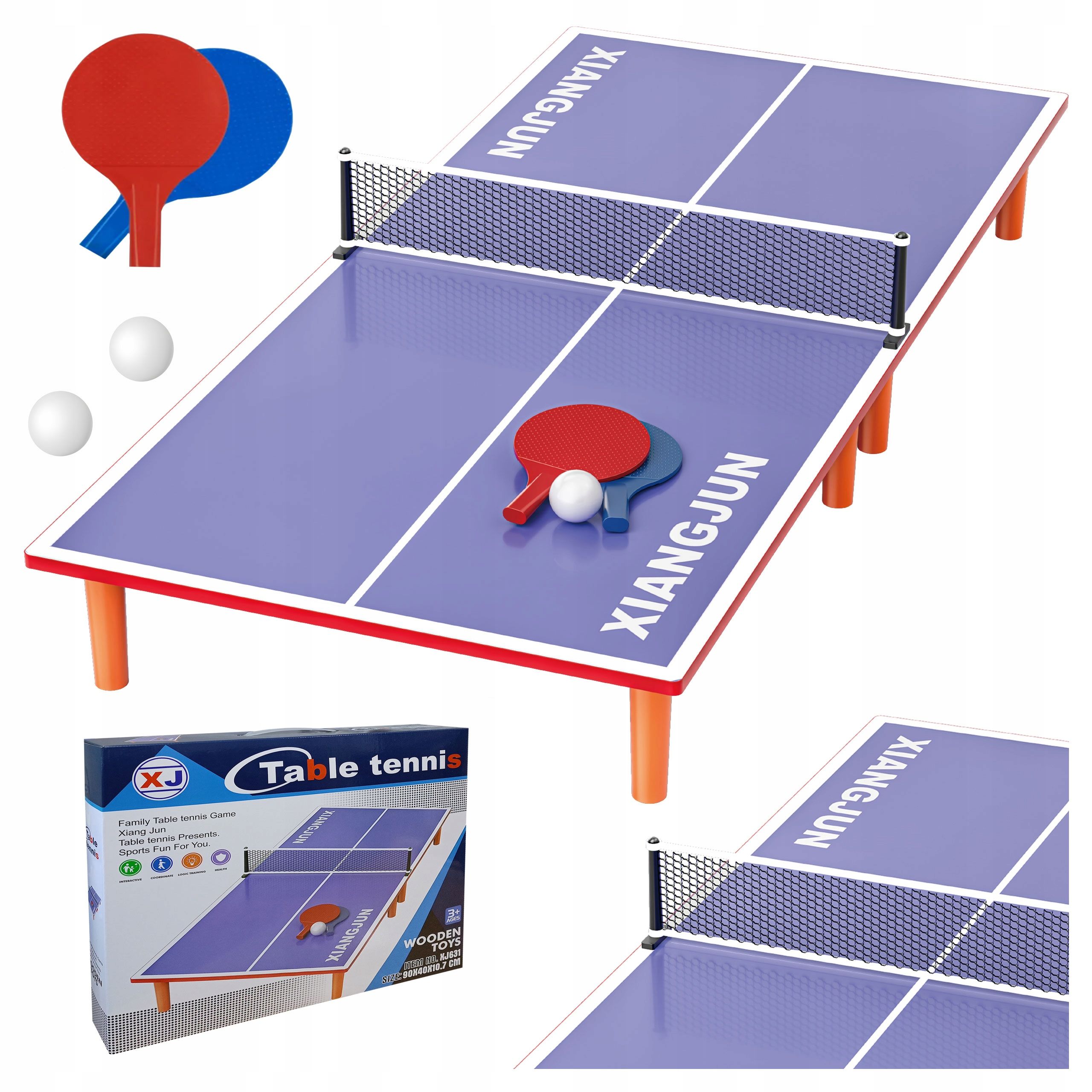  Komplektas žaidimams 4in1 medinis mobilus stol stalo futbolas ledo ritulys biliardas ping pong