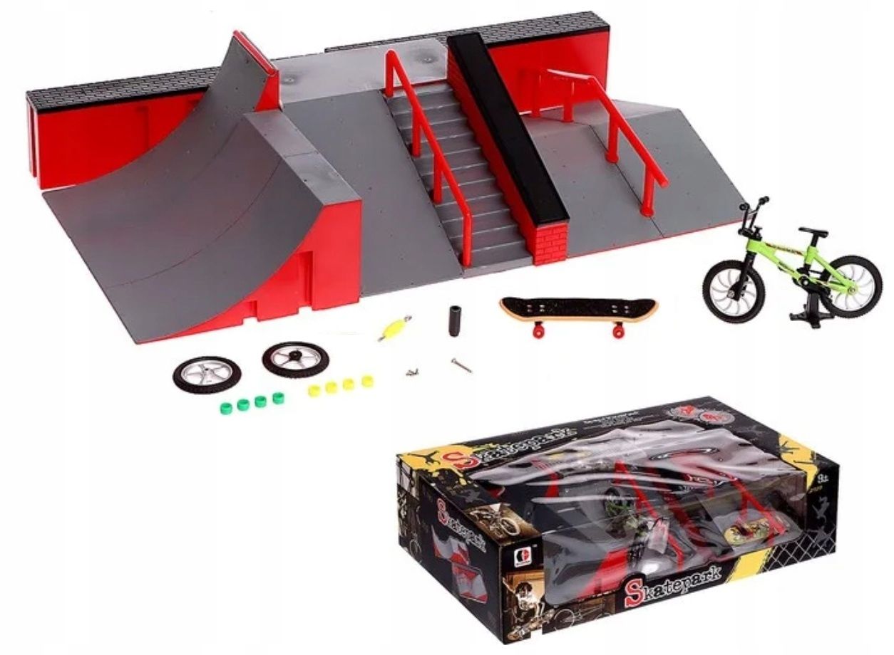  Množina fingerboard rampa hračka pre deti skateboardový park + skateboard fb-05-c
