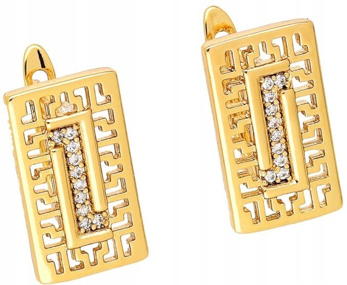  Náušnice ženský chirurgická oceľ nehrdzavejúci lekársky zlato 18k 1,7cm\0,8mm