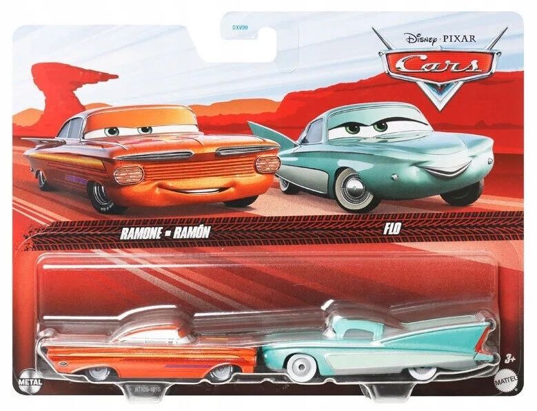  Ramone román + flo lola chladič hora mattel cars auta 1:55 2 ks.