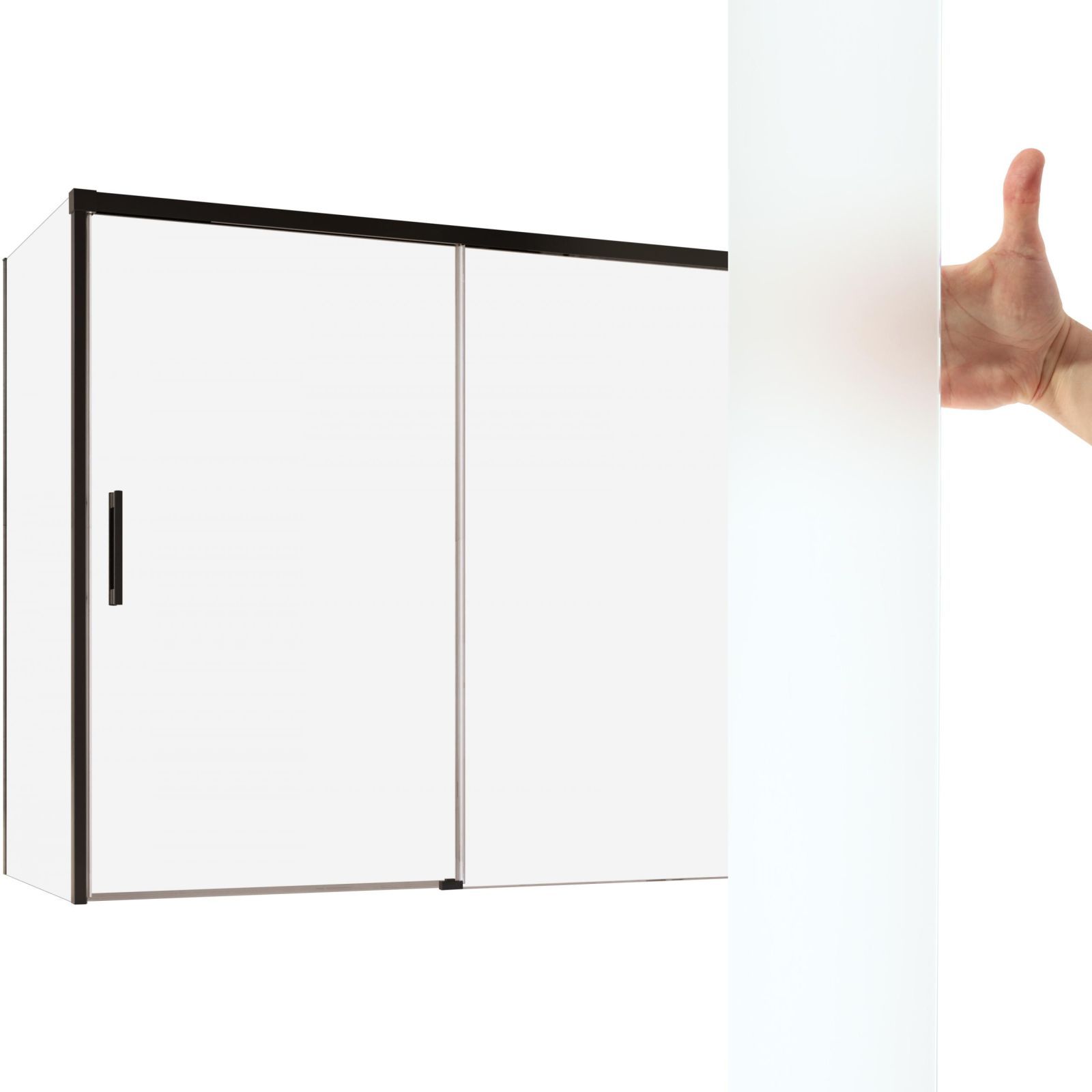  Badezimmerwand glas schwarz 140x80 l graphitfarbe + reinigungsschaum dämmerung