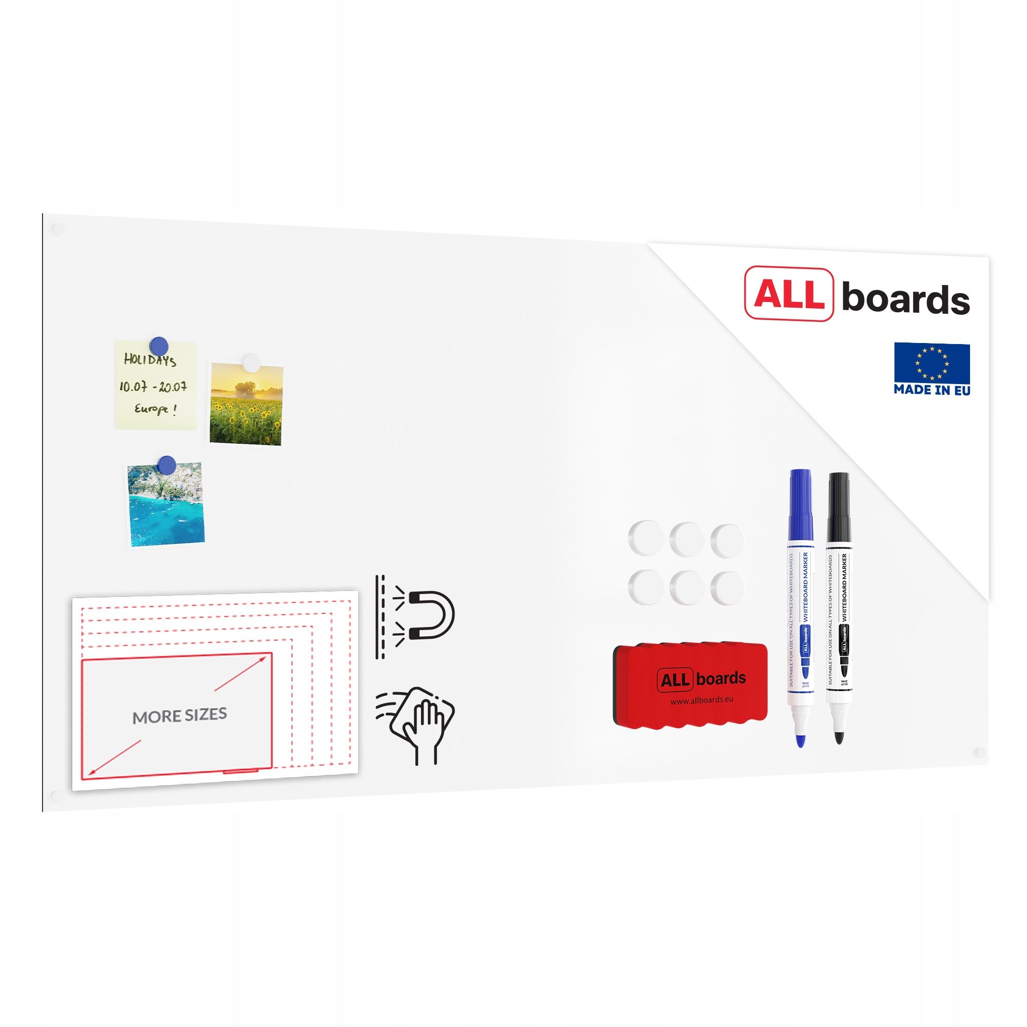  Trockenreinigungsbrett magnetisch slimboard rahmenlos 120x90 cm + kostenlose geschenke