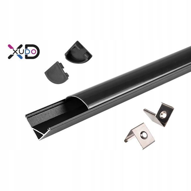  Xd-ff300bb profilis slim 2m profilis virštinkinis juodas gaubtas juodas