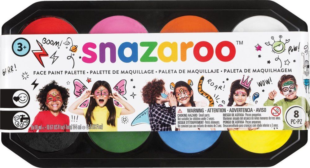  Soubor 8barvy x 18ml malovat pro malování na obličej malovat 1172039 malovat snazaroo