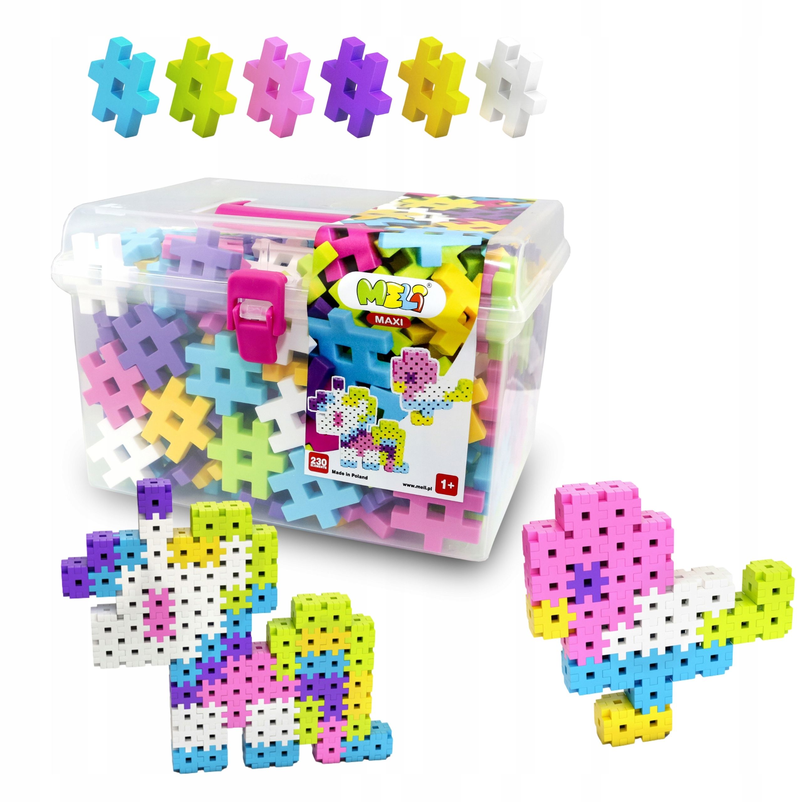  Strukturwaffelblöcke meli maxi pink 100 el rosa 3d-puzzle xxl waffeln
