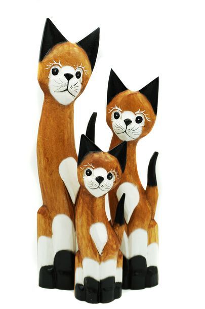  Katze kätzchen holzfigur wunderschön einzigartig dekoration oder geschenk 30cm