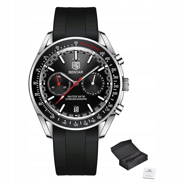  Uhr benyar männlich elegant chronograph schachtel