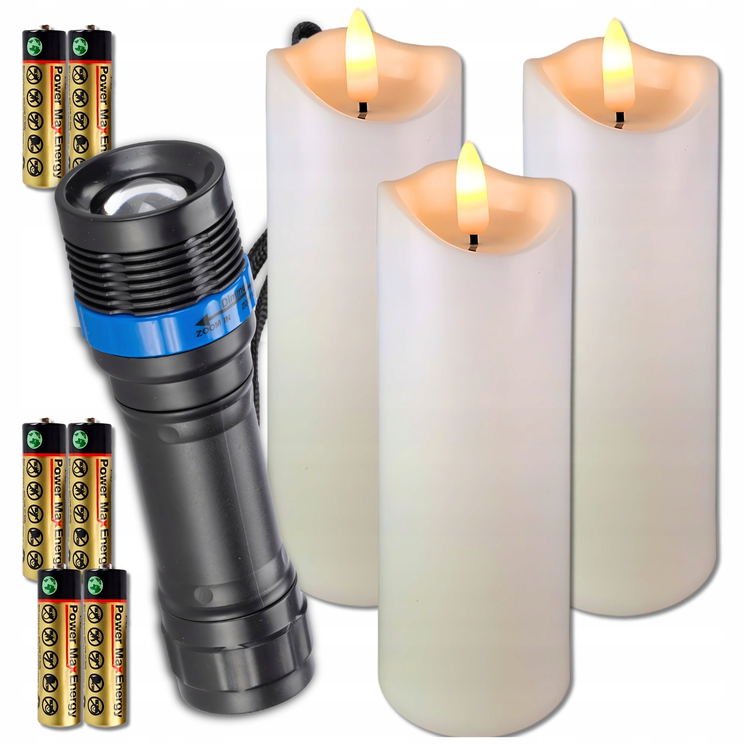  Contribution for grave candles led inserts 3 pcs. with batteries shining grave candle candle + flashlight