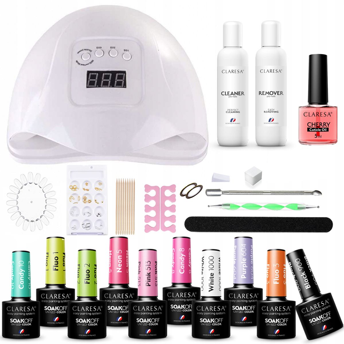  Garnitur hybrid-nagellacke claresa lampe basis top