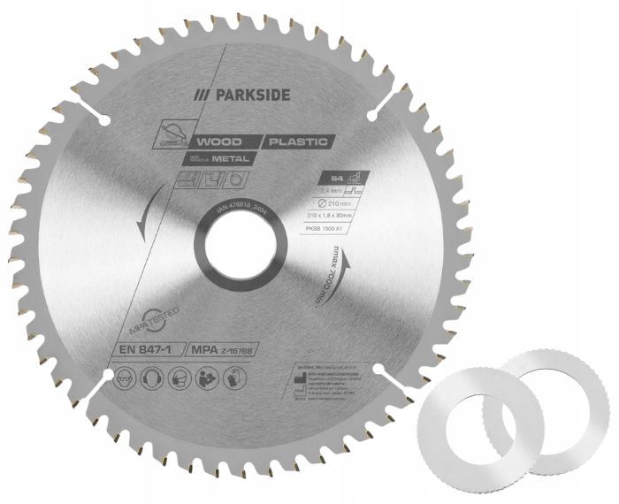  Diskas pjovimui medis i metalo parko pakrantė pksb 1500 a1 210 mm 54 dantys
