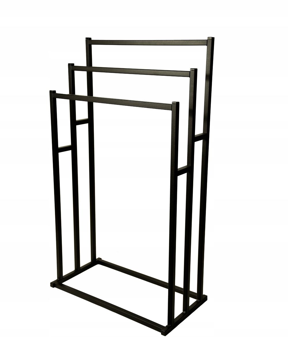  Towel rack bathroom dryer suspension for two towels black loft style